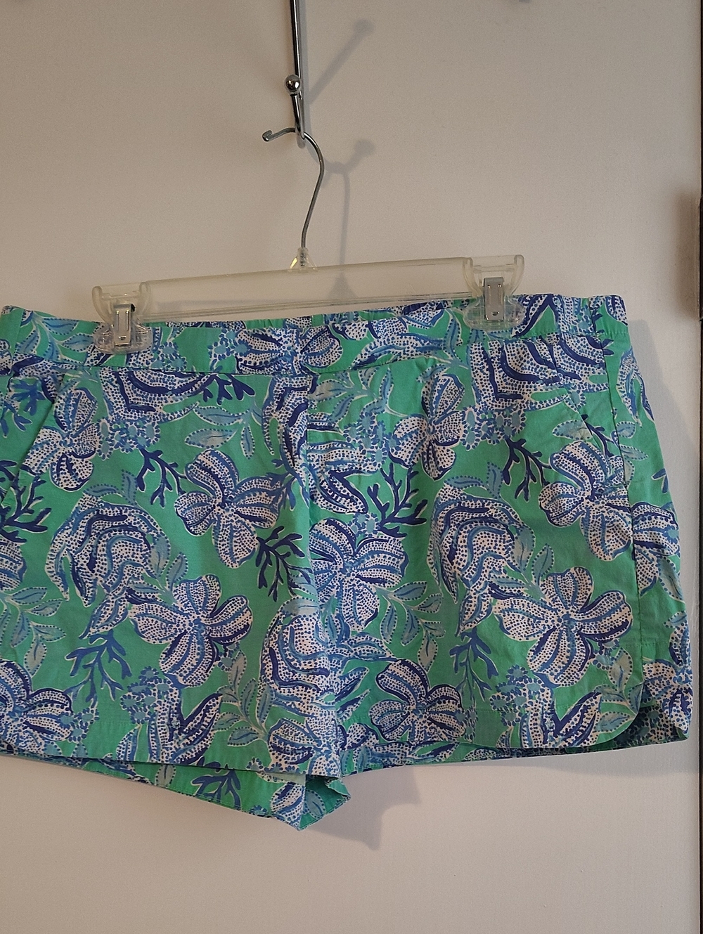 Lilly Pulitzer Green and Blue Floral Cotton Shorts